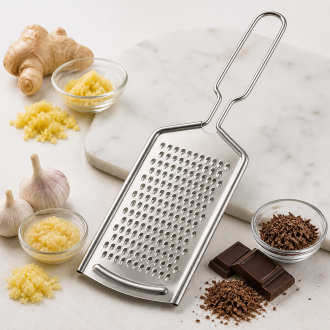 Stainless Steel Handheld Grater – Multipurpose Kitchen Grater for Cheese, Vegetables & Fruits | Rust - Resistant, Durable, Easy Grip Handle, Compact & Easy to Clean
